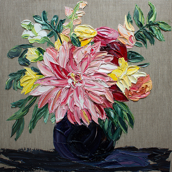 Blush Dahlia Bouquet by Jodie Wells | Lethbridge Gallery